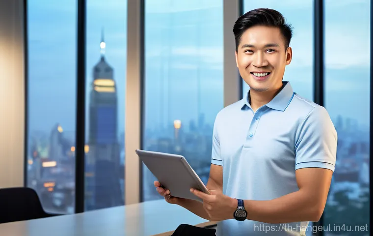 한글과 웹사이트 디자인 - **Prompt 2: Focused Content Creator in a Modern Thai Workspace**
    "A wide-angle, eye-level shot o...