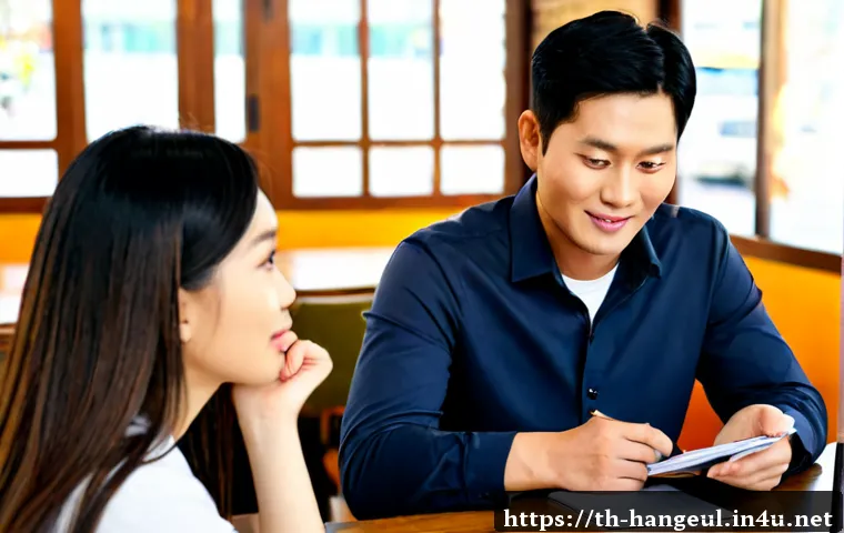 Home 17 한글을 배우는 유명 외국인 - Photorealistic editorial-style scene of a charismatic Thai male television celebrity learning Korean...