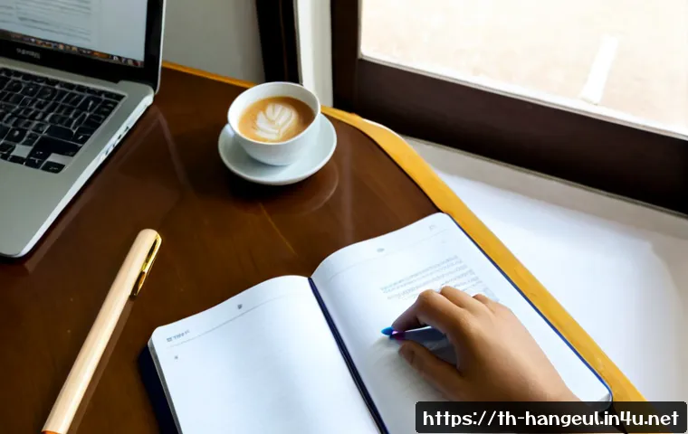 Home 29 한글과 외국어의 조합 - Photorealistic overhead view of a Thai university student’s tidy study desk, an open notebook with c...